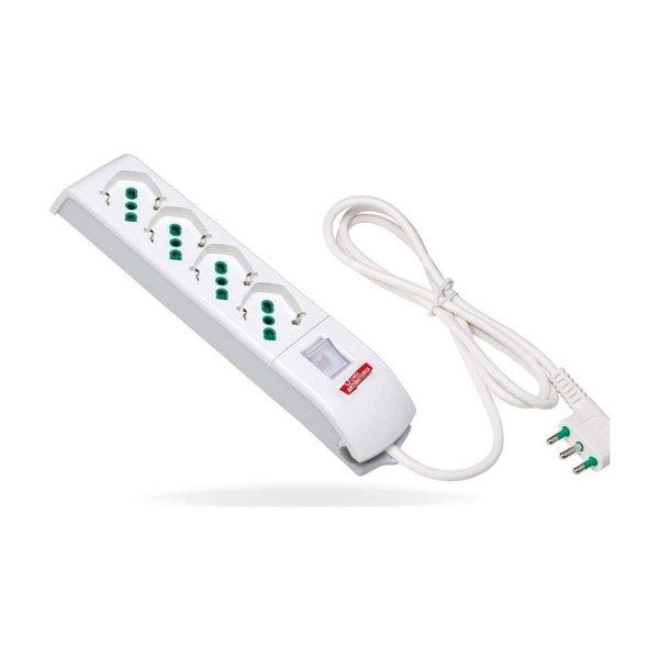 Multipresa 4 posti bipasso/schuko con cavo MT 1,5 – Linea Antibatterica